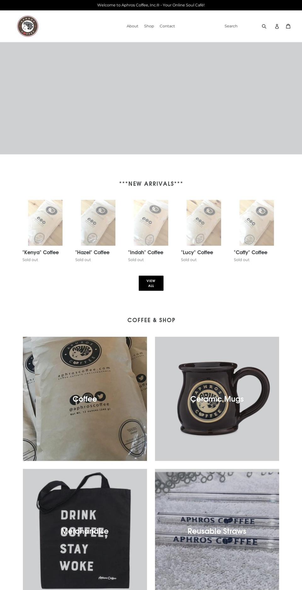 aphroscoffee.com shopify website screenshot