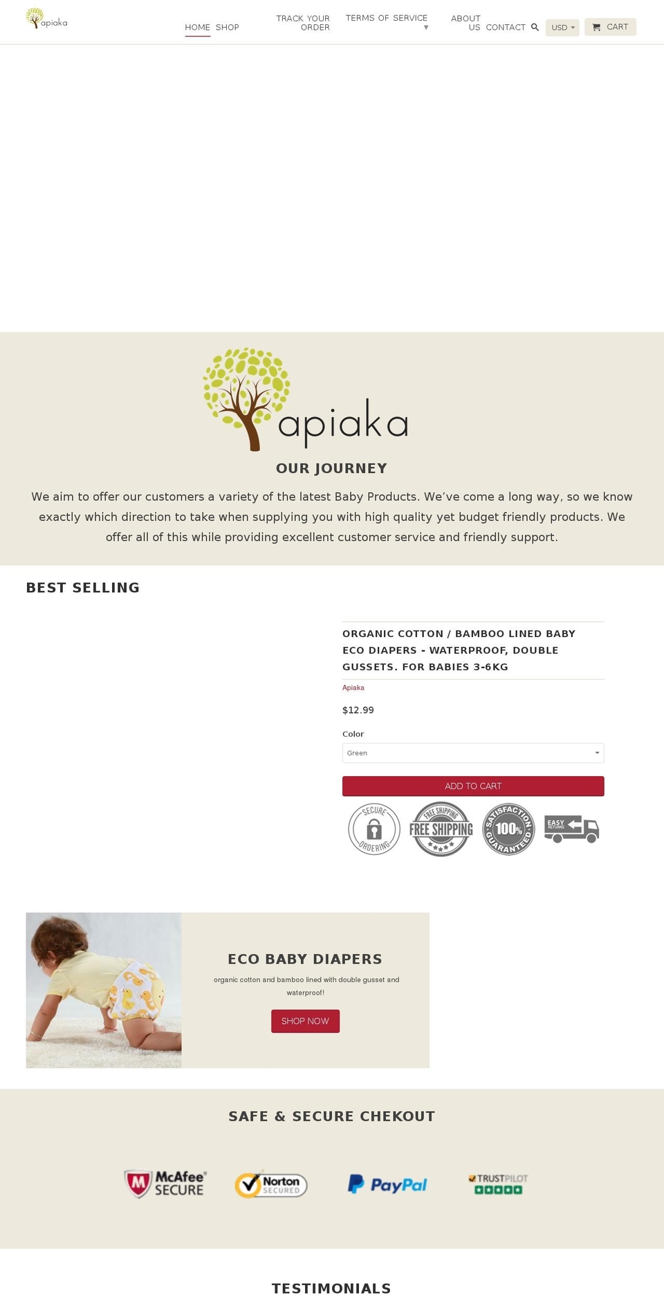 apiaka.myshopify.com shopify website screenshot