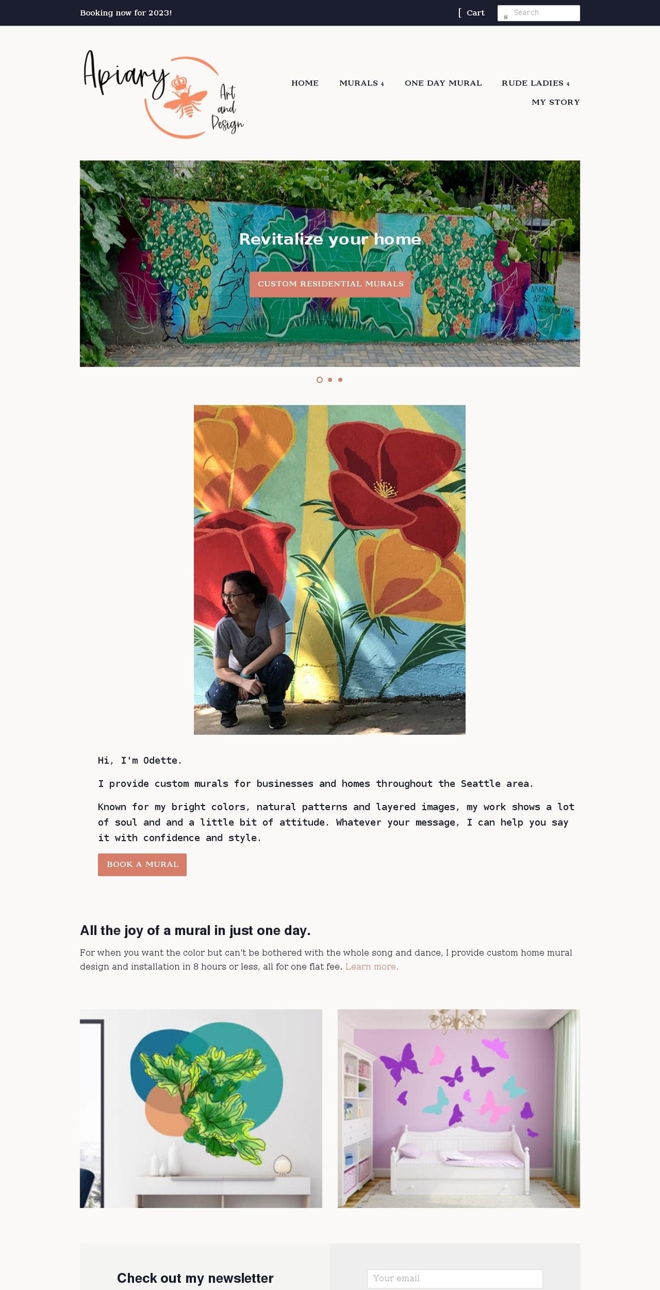 apiaryartanddesign.com shopify website screenshot