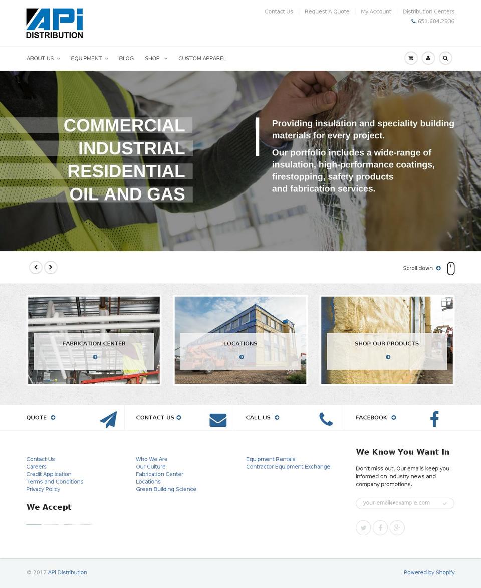 apidistribution.us shopify website screenshot