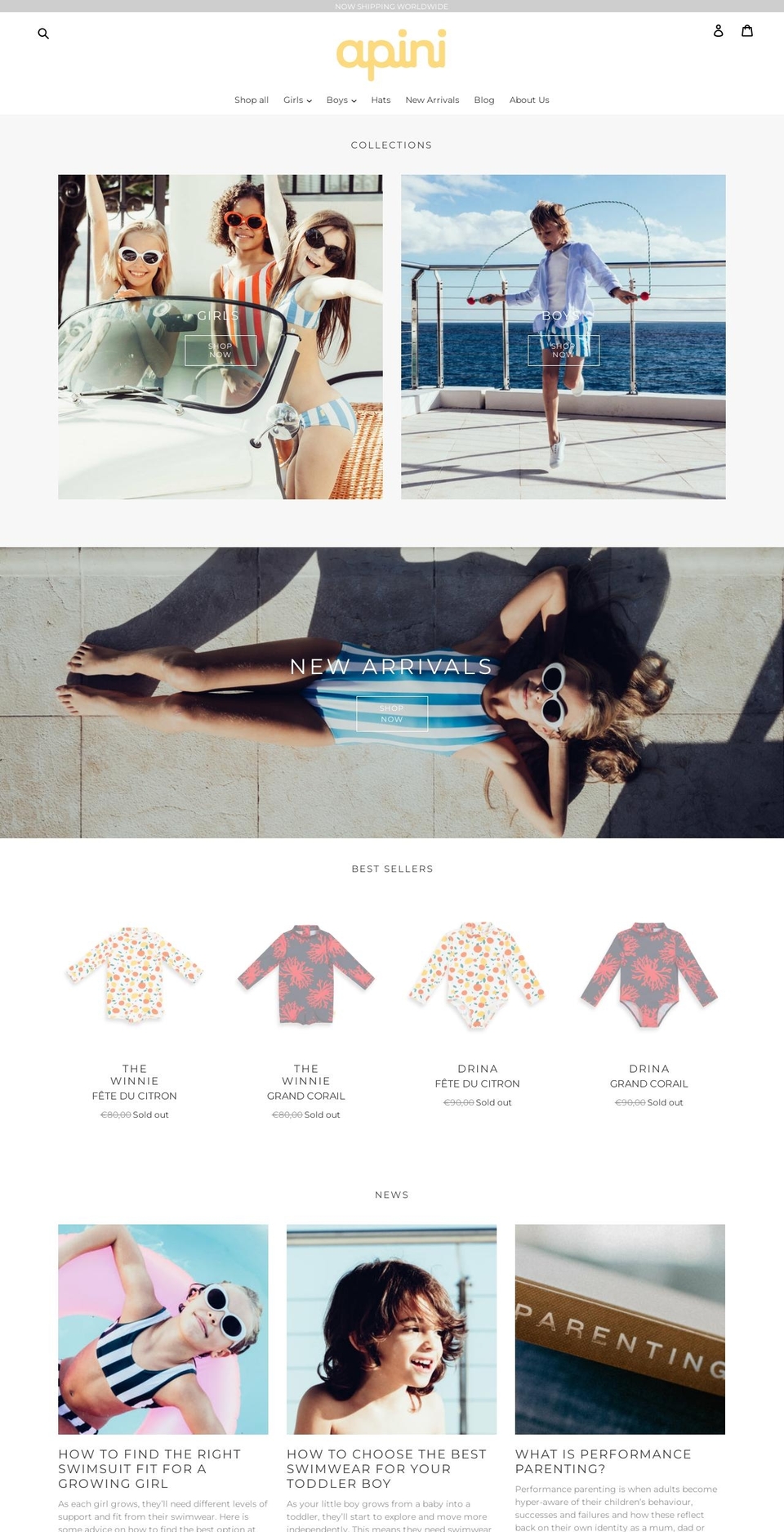 apini.com shopify website screenshot