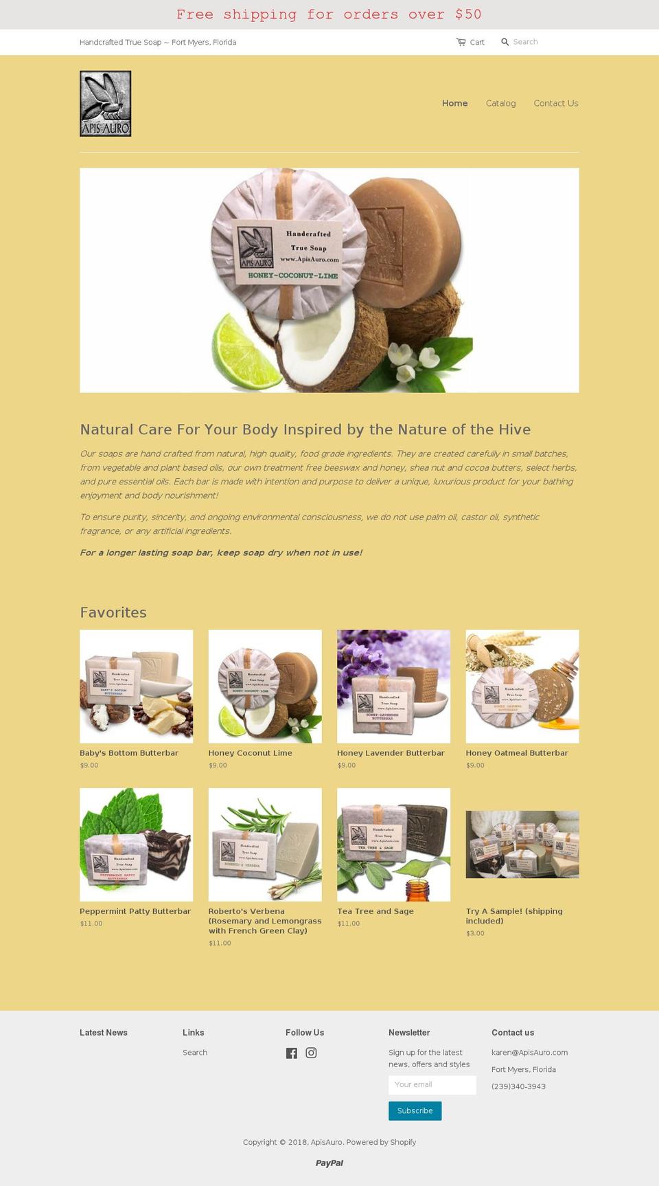 apisauro.com — Shopify storefront screenshot
