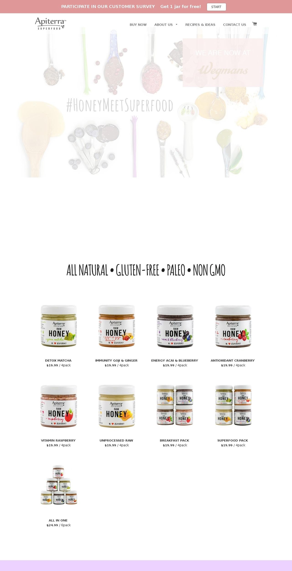 apiterrahoney.com shopify website screenshot