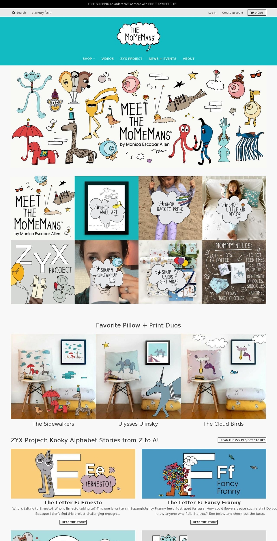 aplacecalledmomema.com — Shopify storefront screenshot