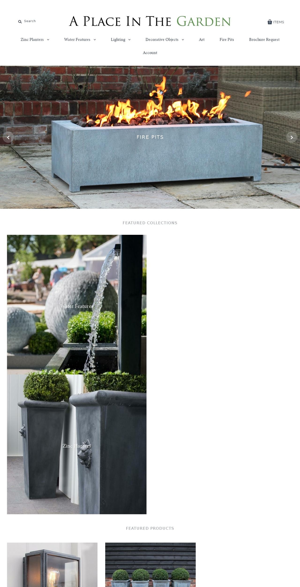 aplaceinthegarden.com shopify website screenshot