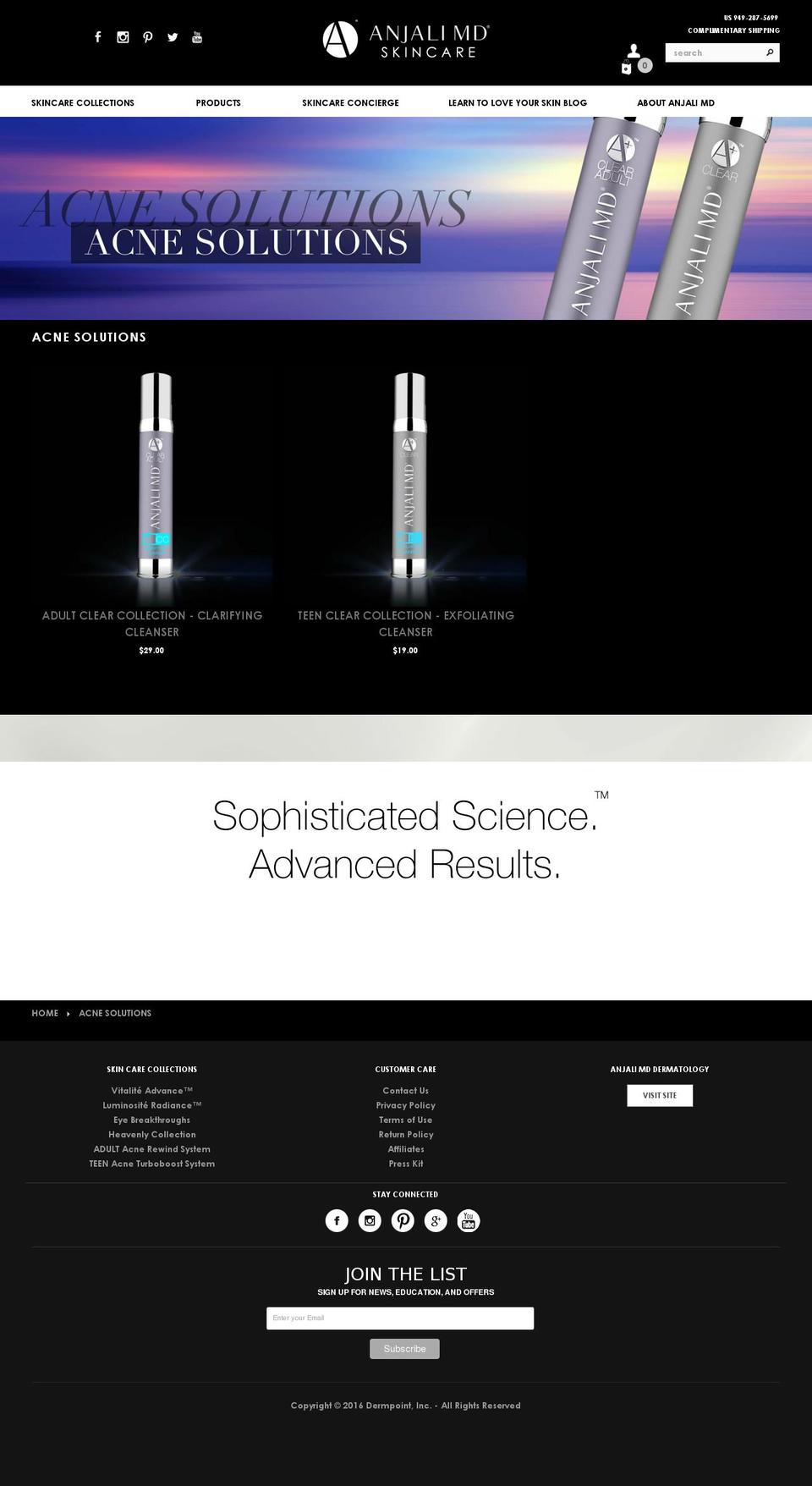aplusacne.com shopify website screenshot