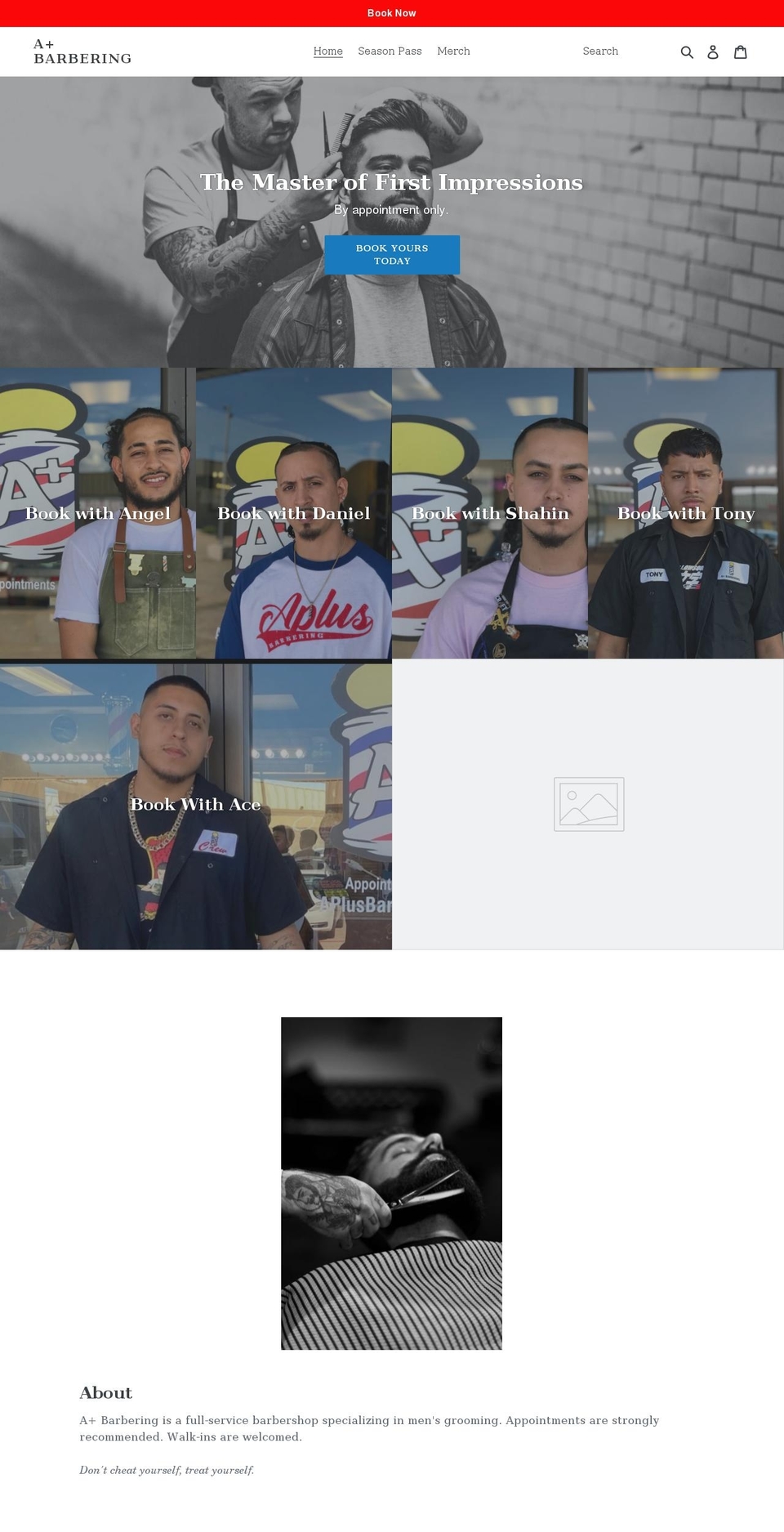 aplusbarbering.com shopify website screenshot