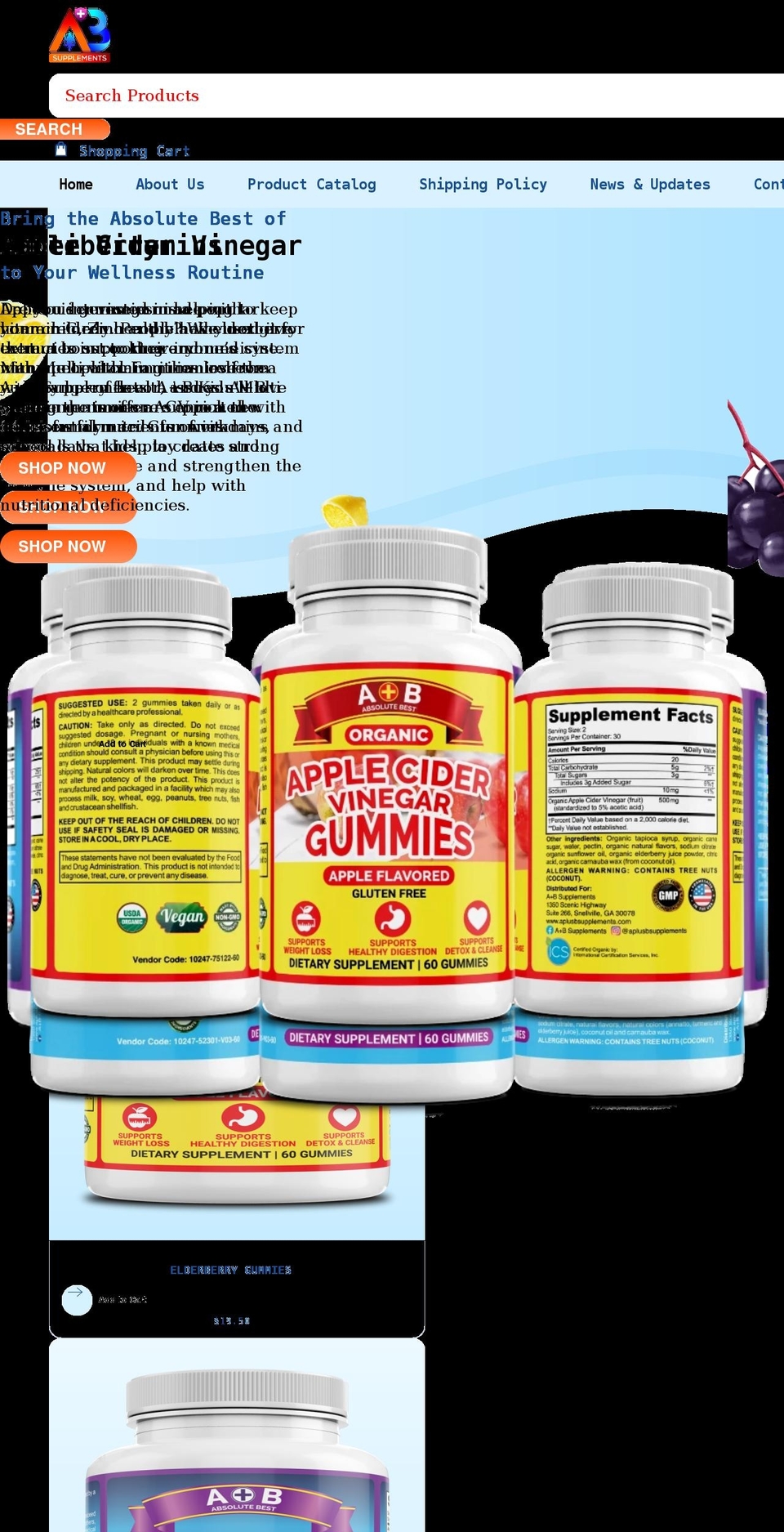 aplusbsupplements.com shopify website screenshot