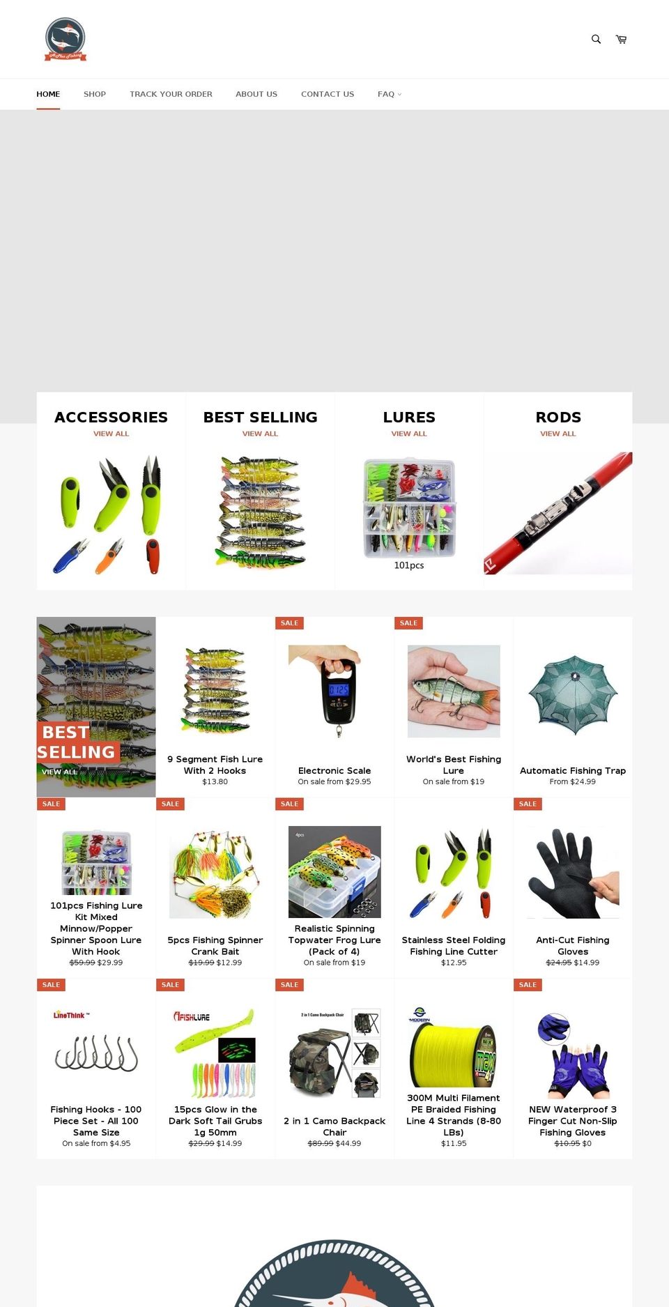 aplusfishing.com — Shopify storefront screenshot