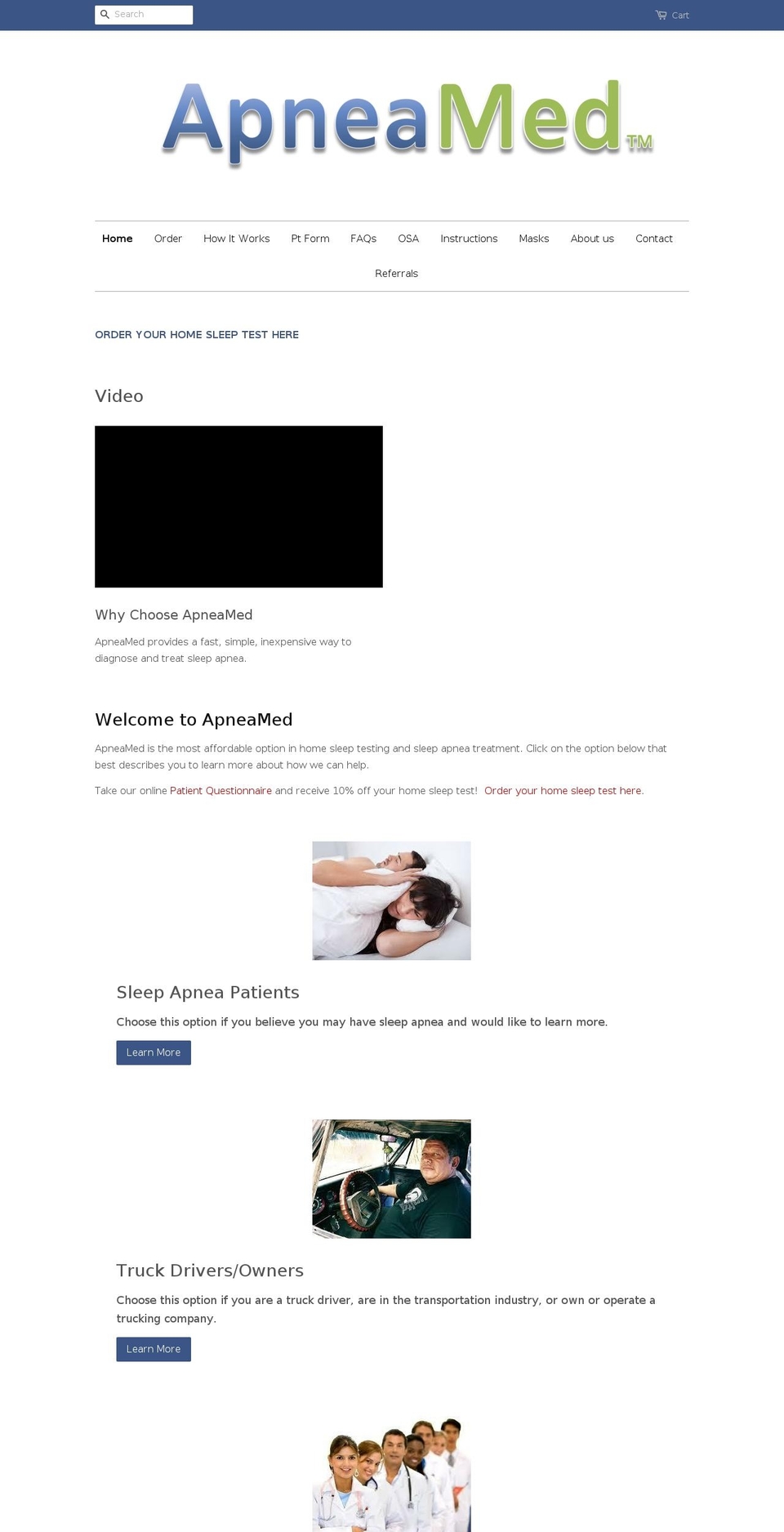 apneamed.net shopify website screenshot