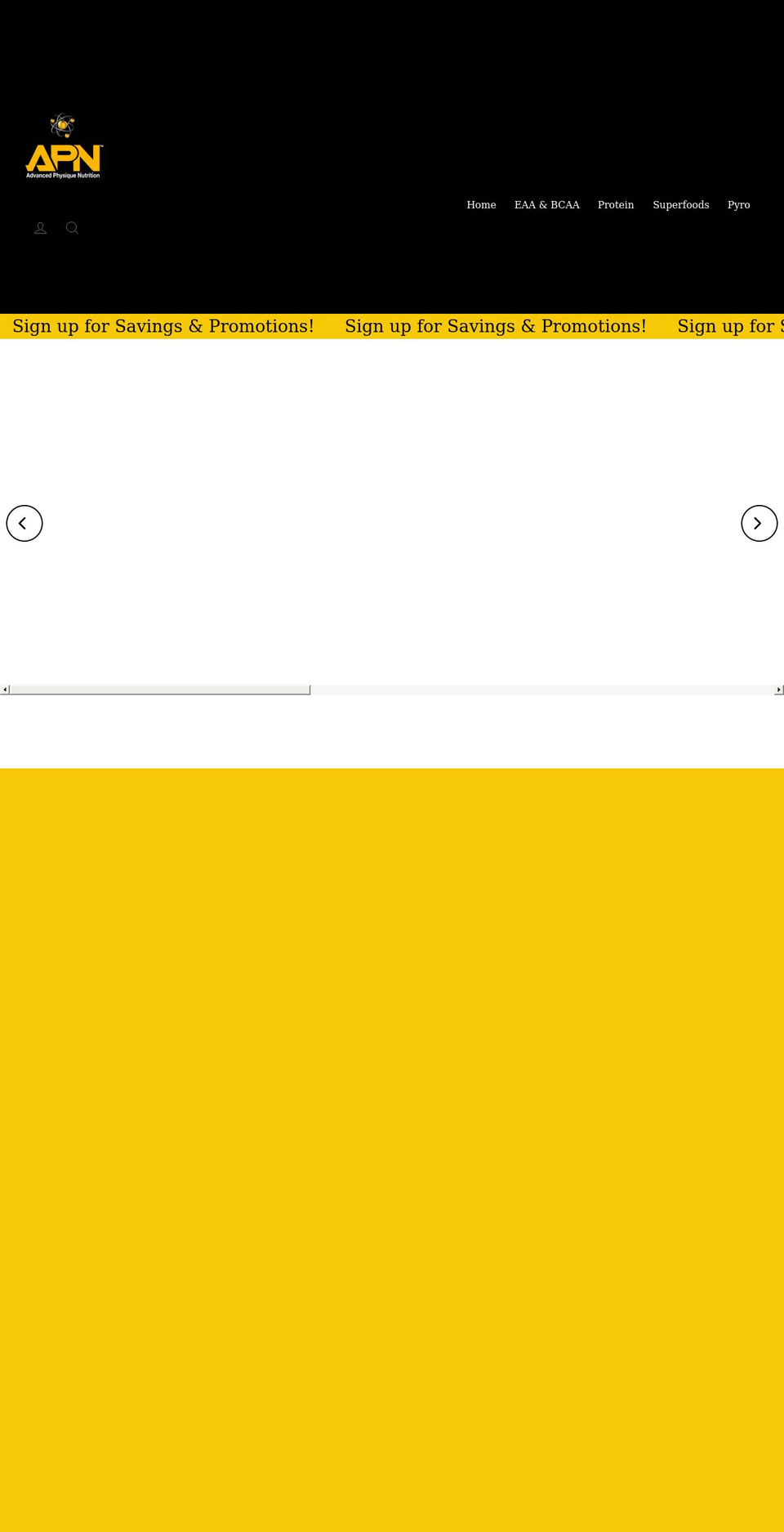 apnsupplements.com shopify website screenshot