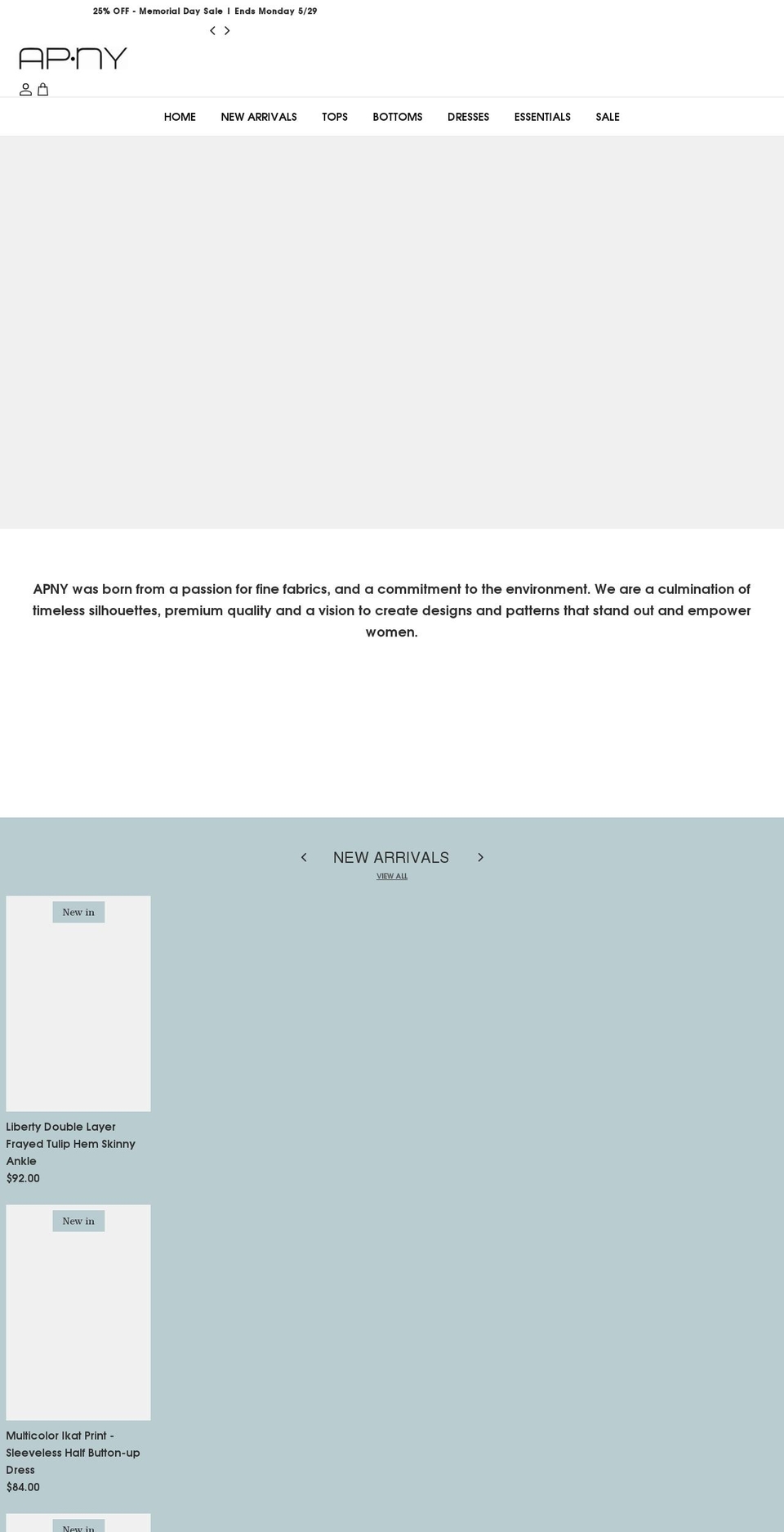 apnyapparel.com shopify website screenshot