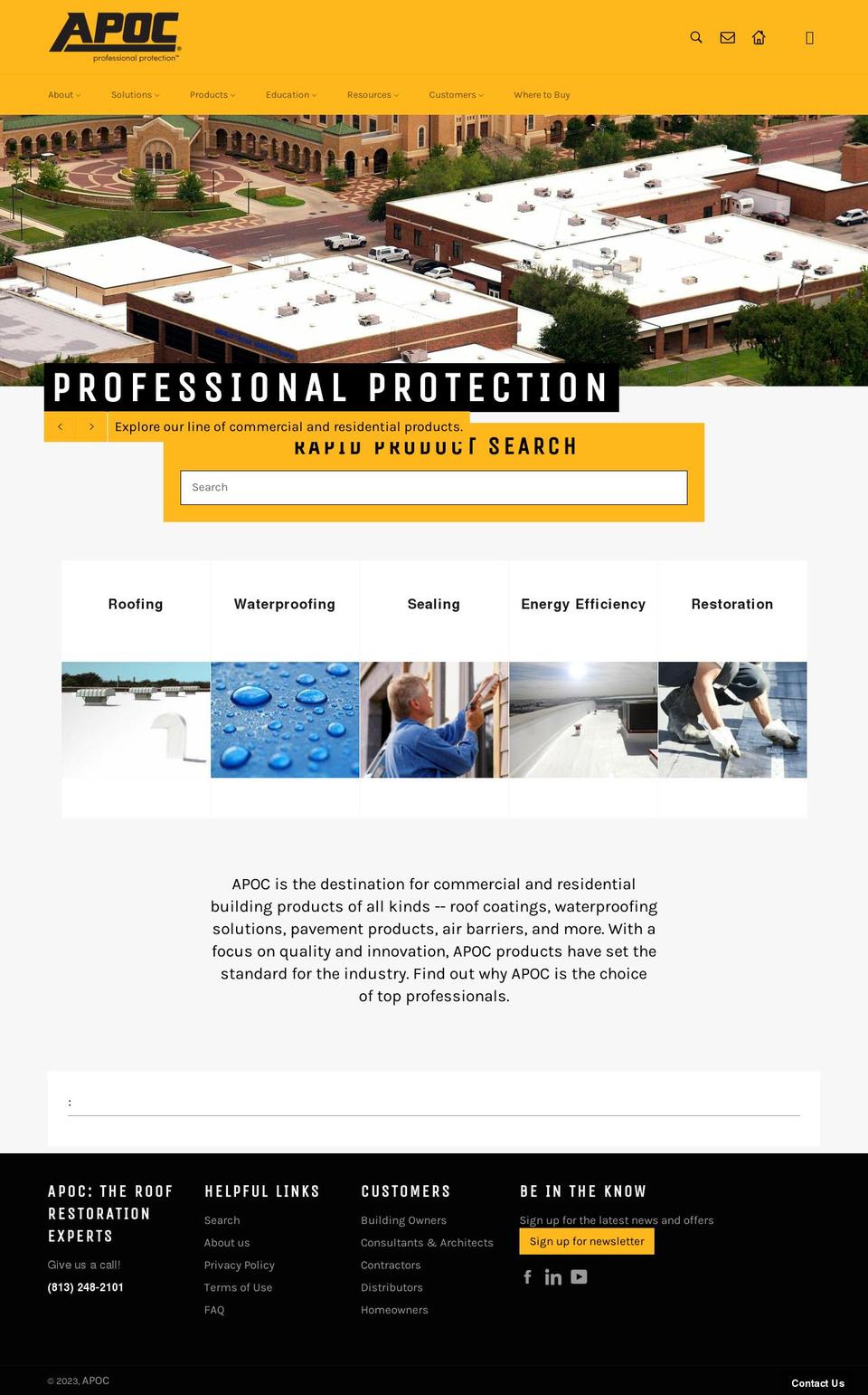 apoc-coatings.myshopify.com shopify website screenshot