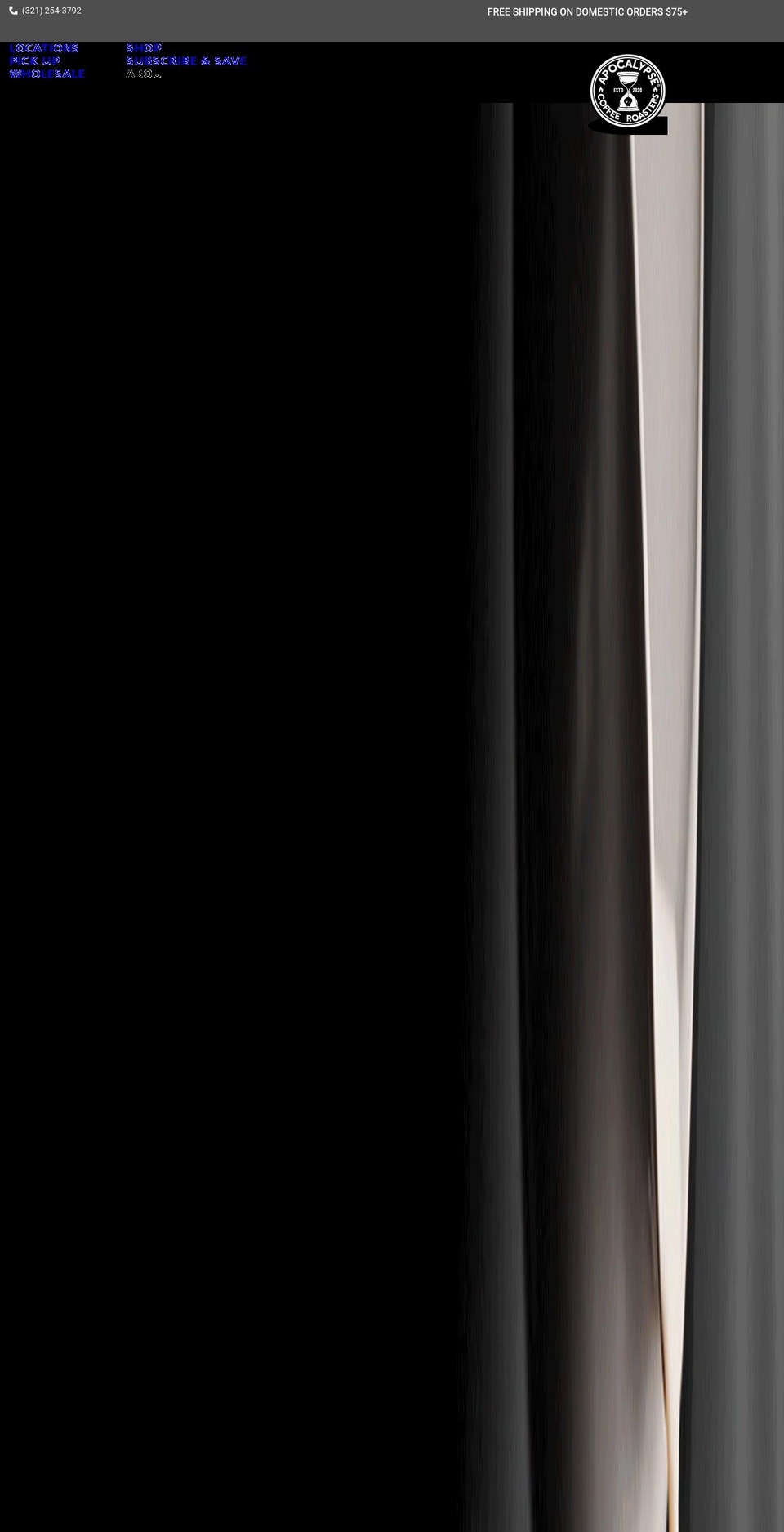 apocalypsecoffee.com shopify website screenshot