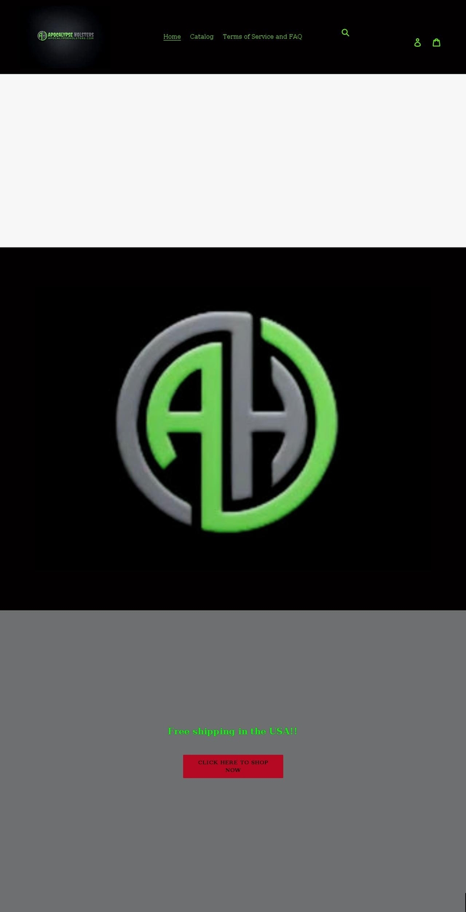 apocalypseholsters.com shopify website screenshot