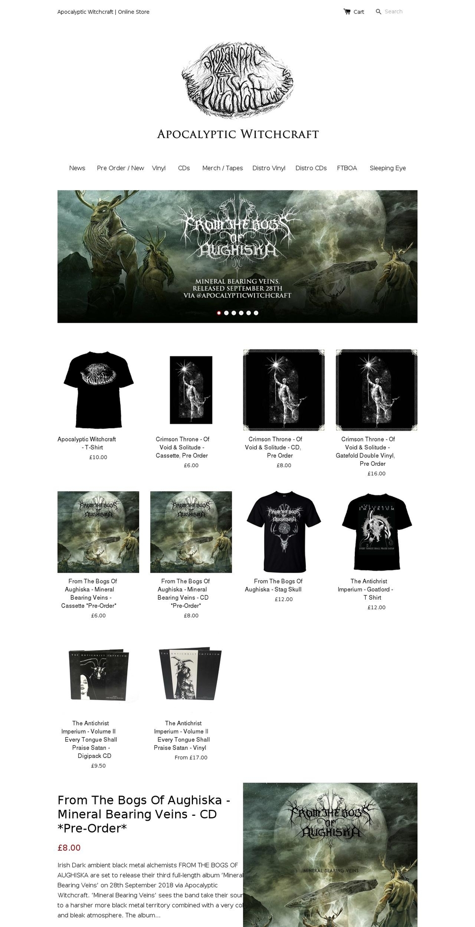 apocalypticwitchcraft.co.uk shopify website screenshot