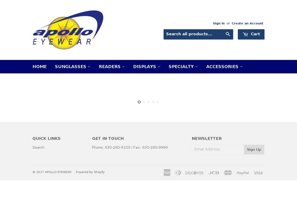 apolloeyewear.com shopify website screenshot