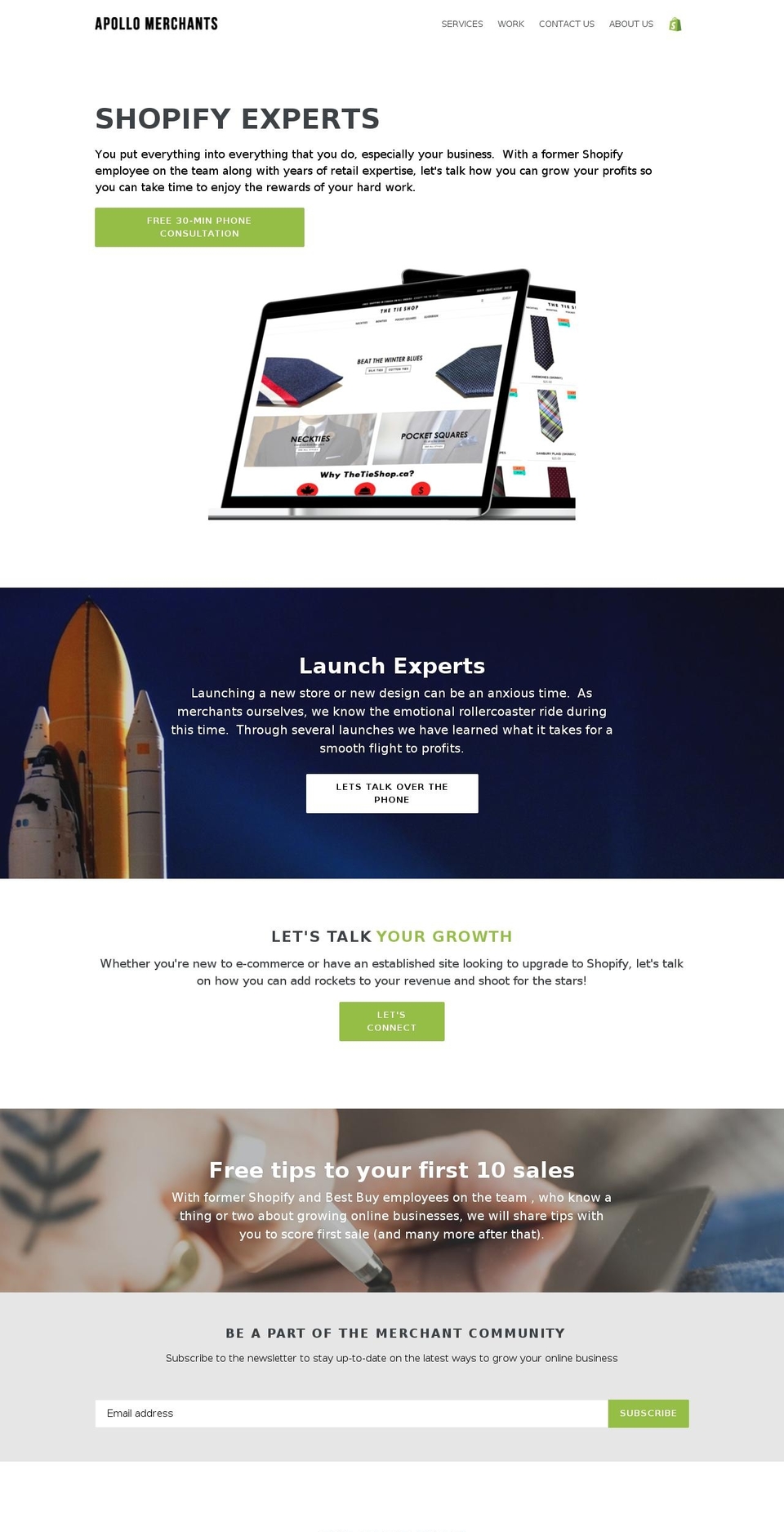 apollomerchants.com shopify website screenshot