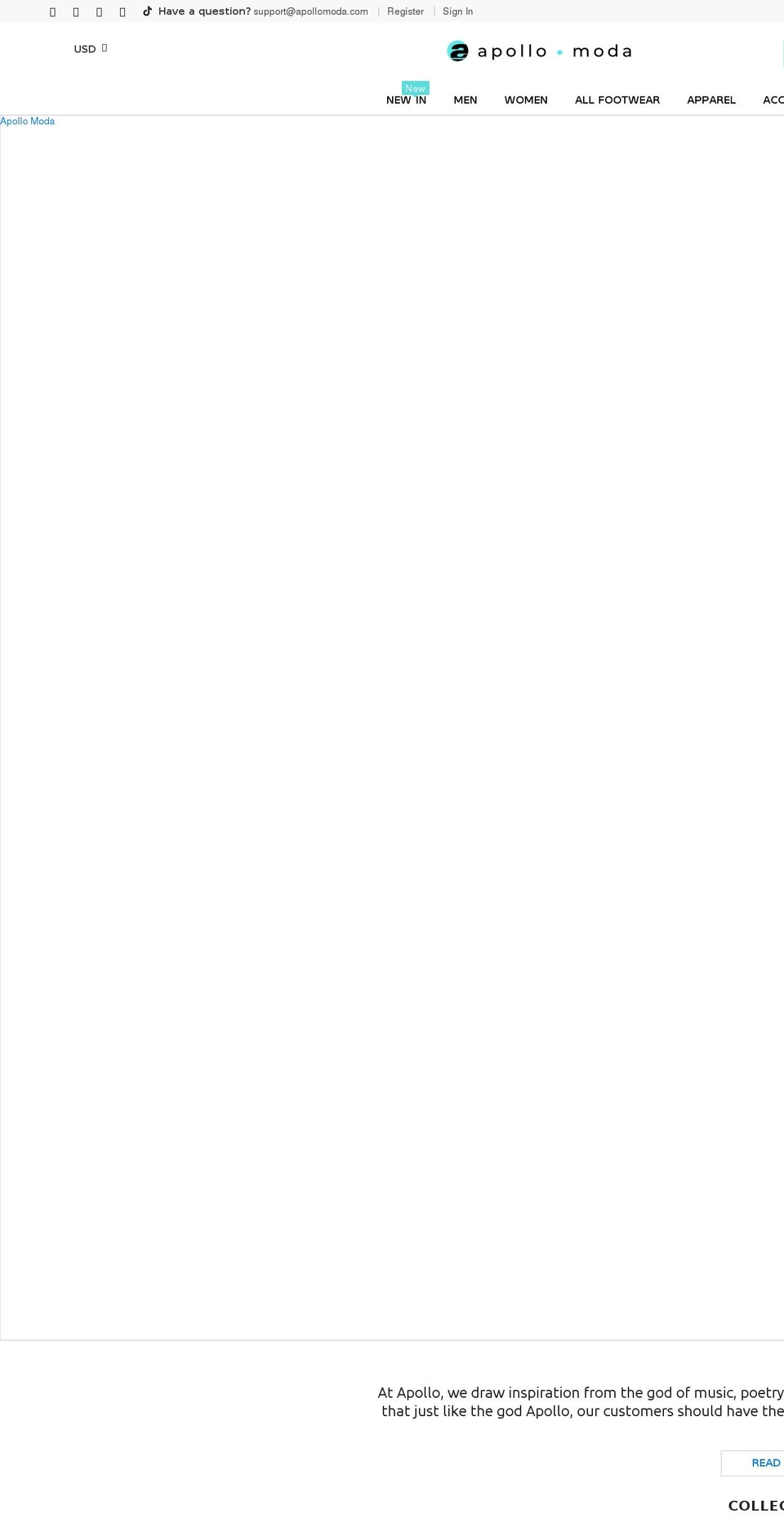 apollomoda.com shopify website screenshot