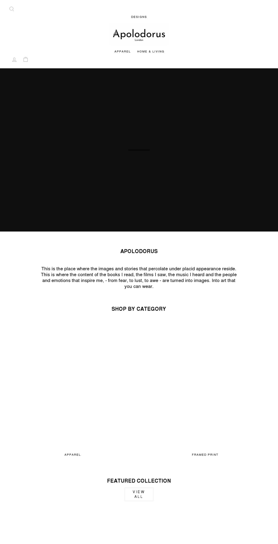 apolodorus.com shopify website screenshot