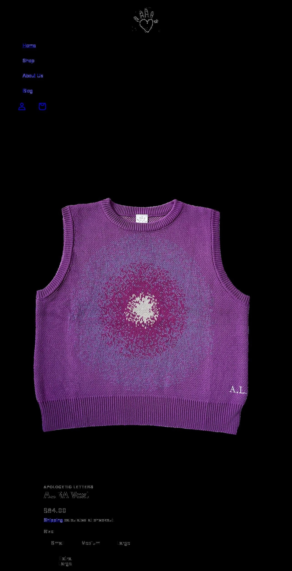 apologeticletters.com shopify website screenshot