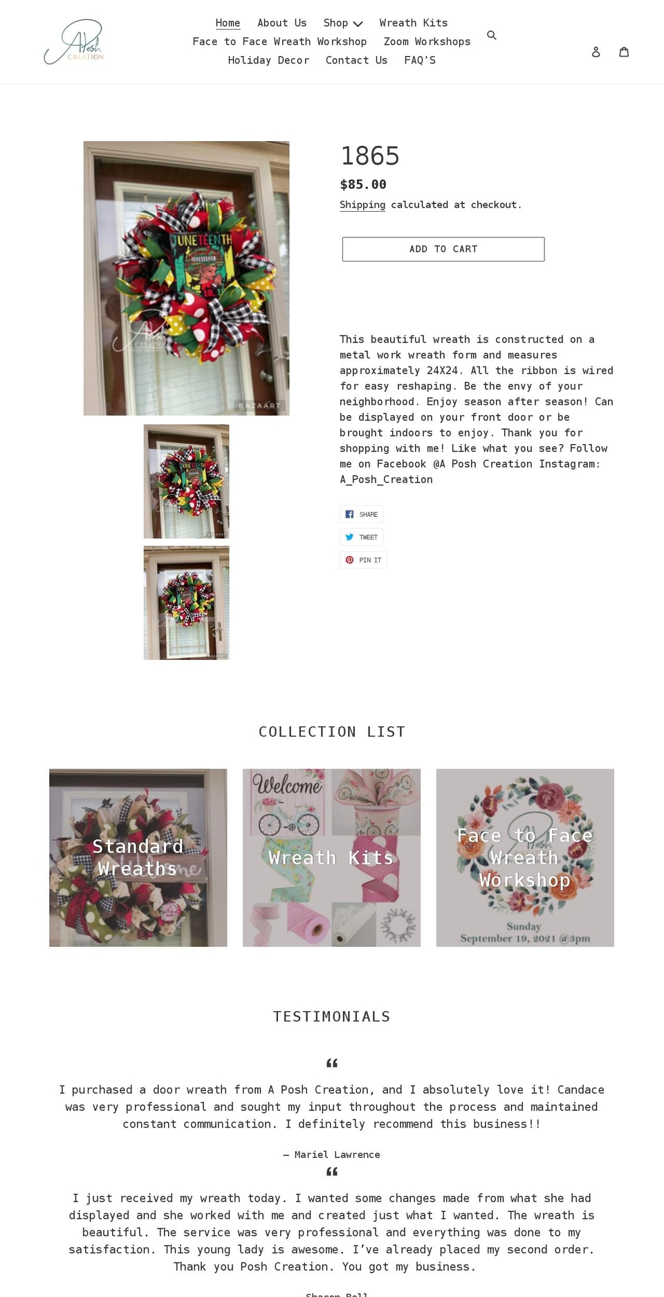 aposhcreation.com shopify website screenshot