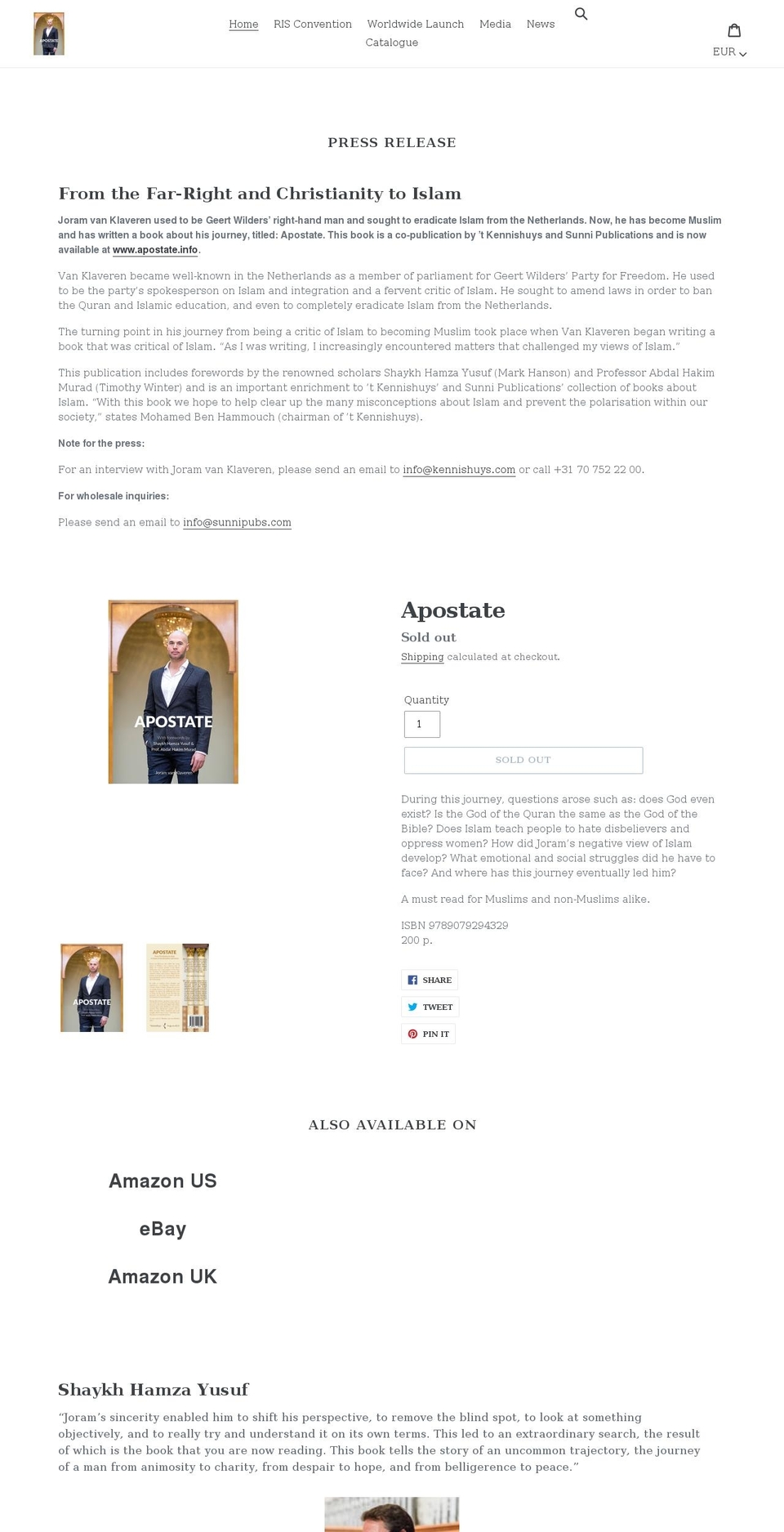 apostate.info shopify website screenshot