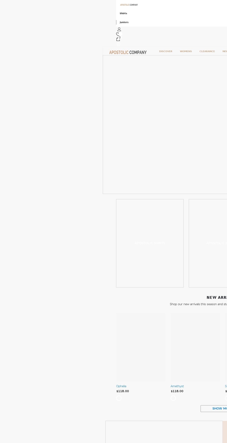 apostolicclothing.com shopify website screenshot