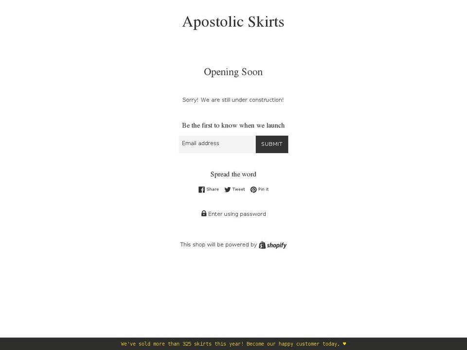 apostolicskirts.com — Shopify storefront screenshot