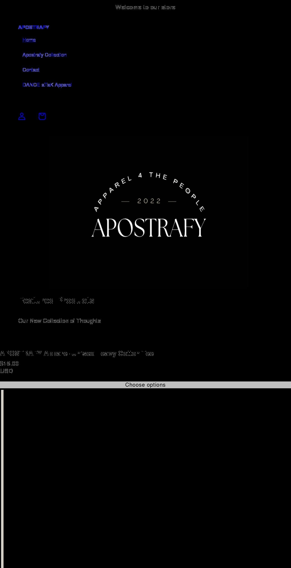 apostrafy.com shopify website screenshot