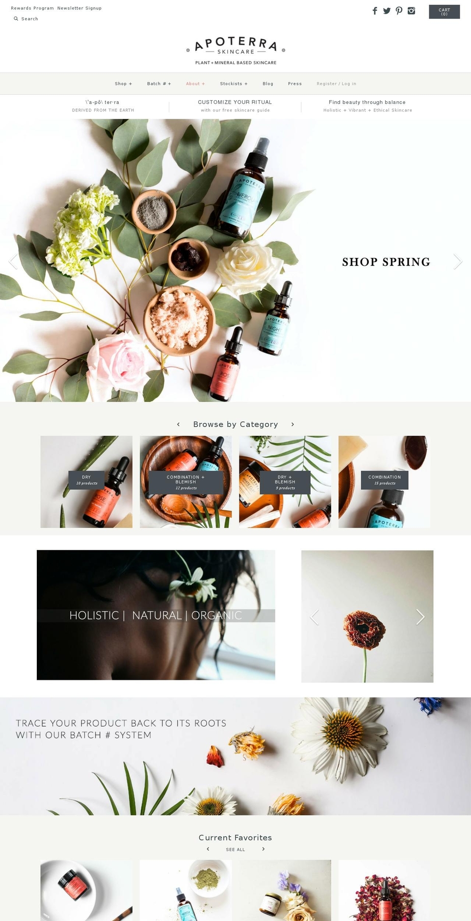 apoterraskincare.com shopify website screenshot