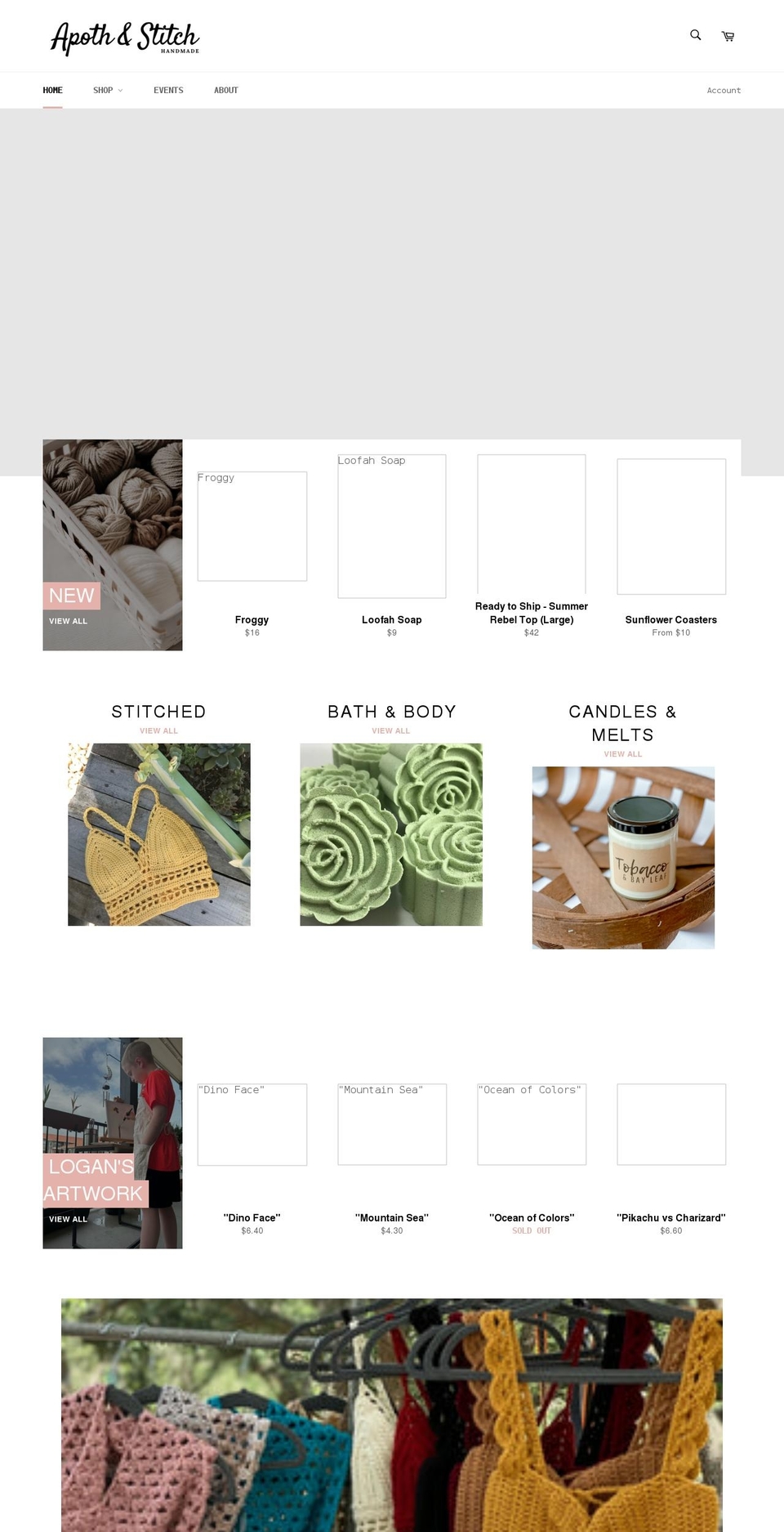 apothandstitch.com shopify website screenshot
