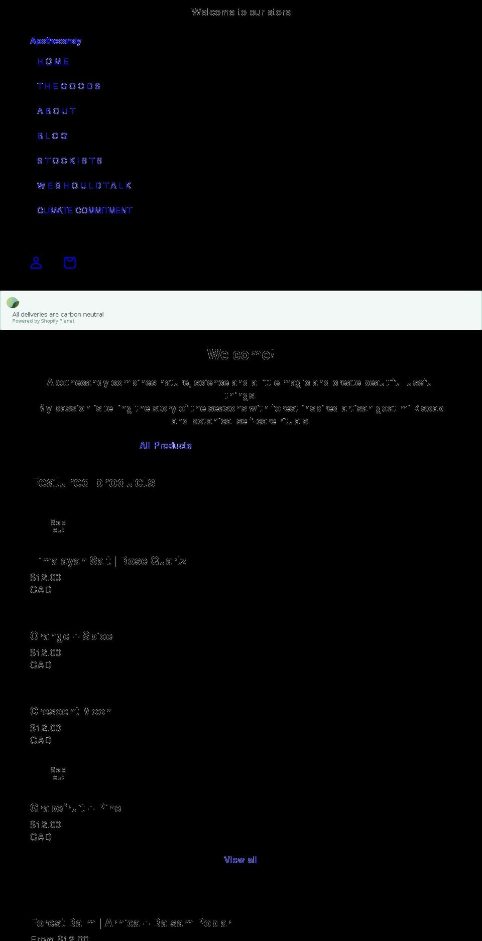 apothecandy.com shopify website screenshot