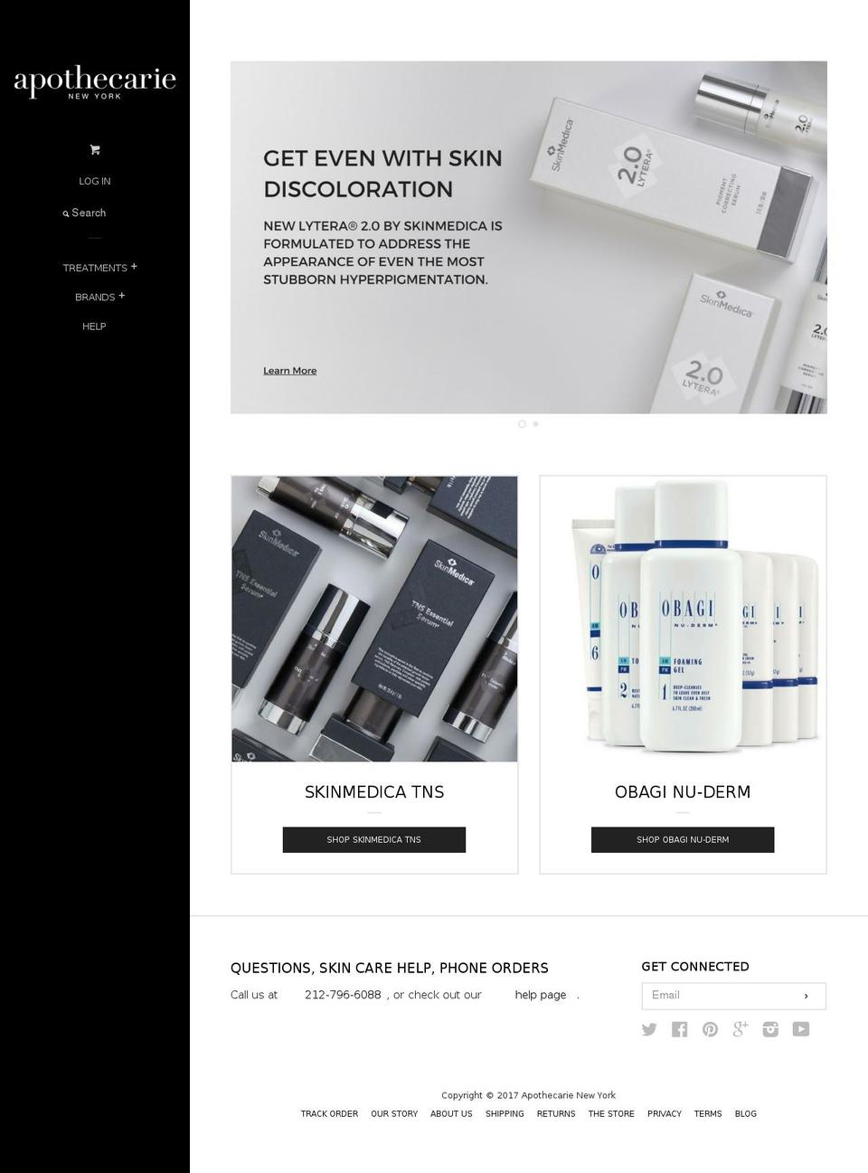 apothecarie.com shopify website screenshot