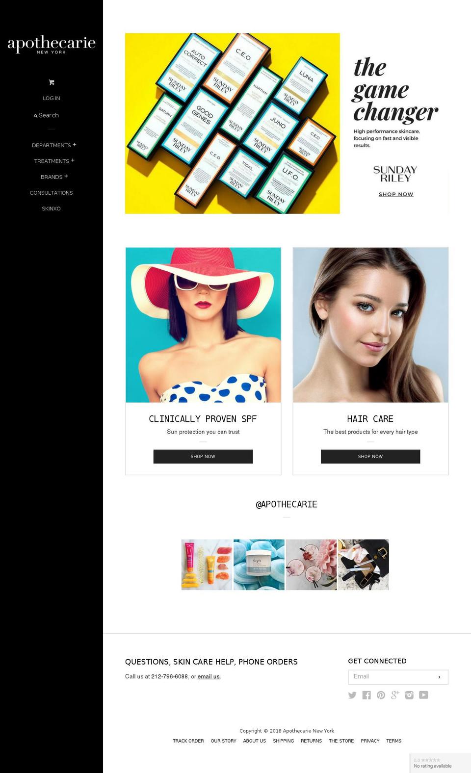 apothecarienewyork.com — Shopify storefront screenshot
