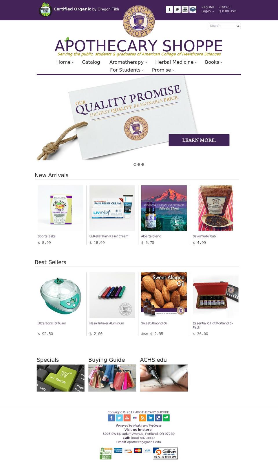 apothecary-shoppe.com shopify website screenshot