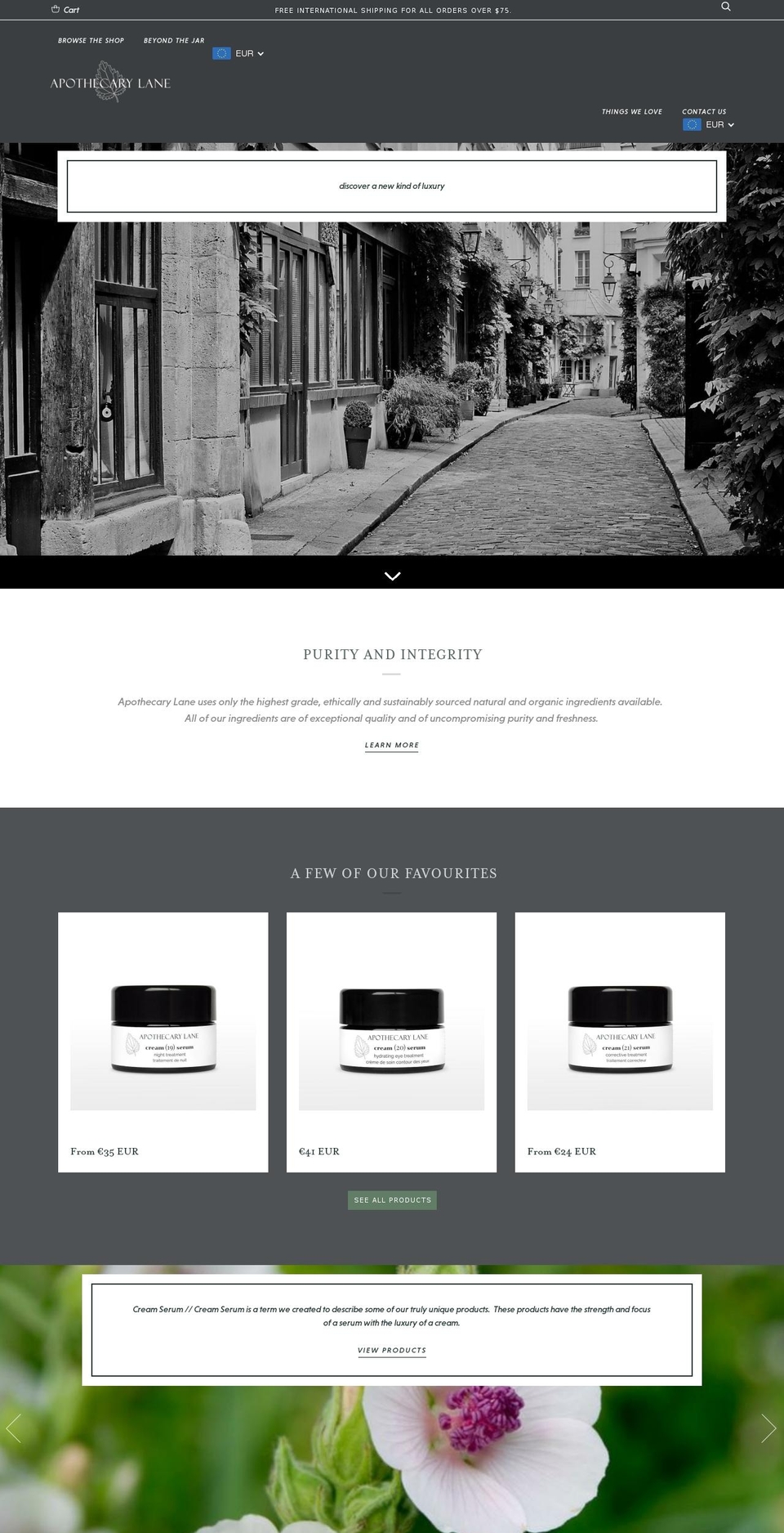 apothecarylane.com — Shopify storefront screenshot