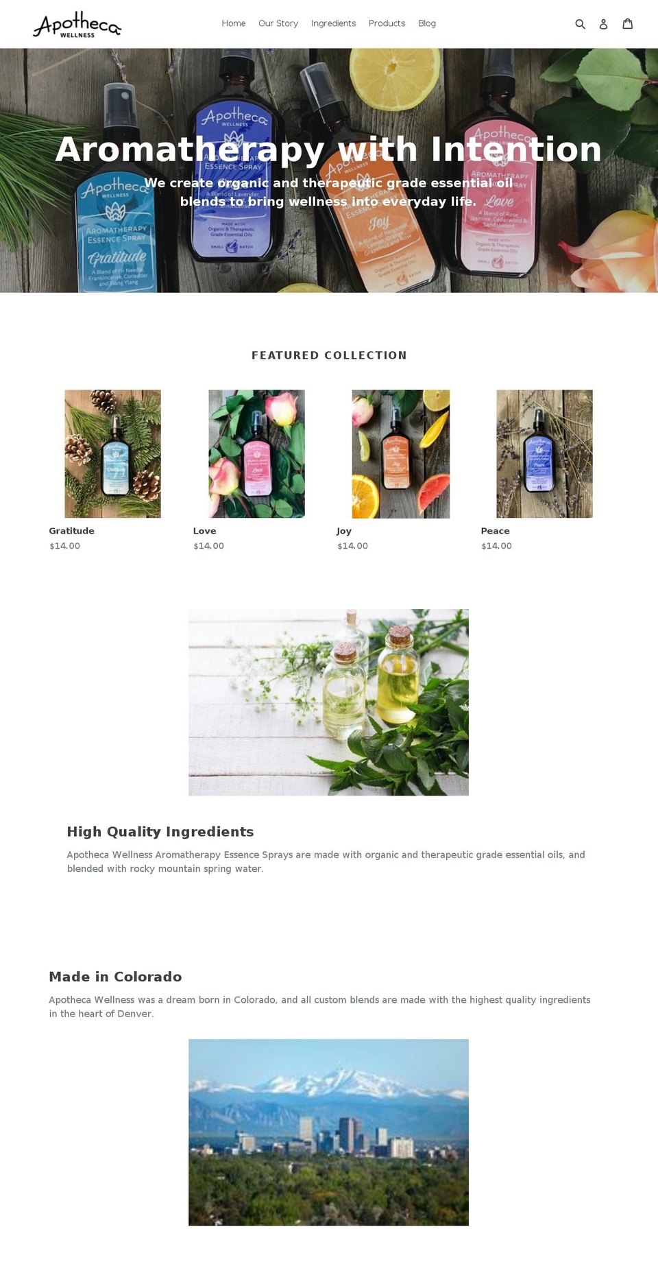apothecawellness.com — Shopify storefront screenshot