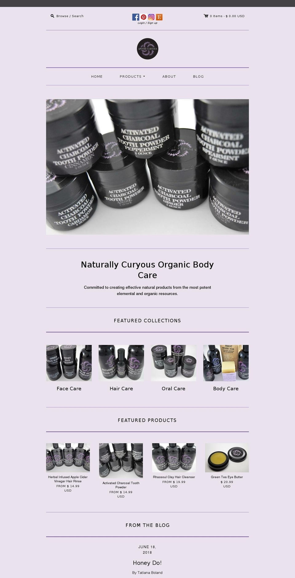 apothecuryous.com shopify website screenshot