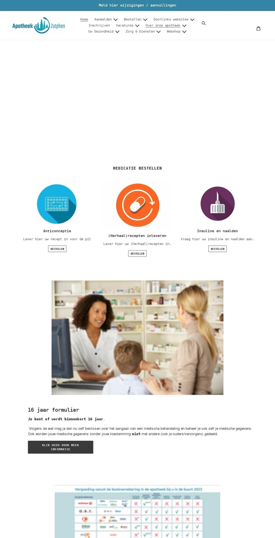 apotheekzutphen.nl shopify website screenshot