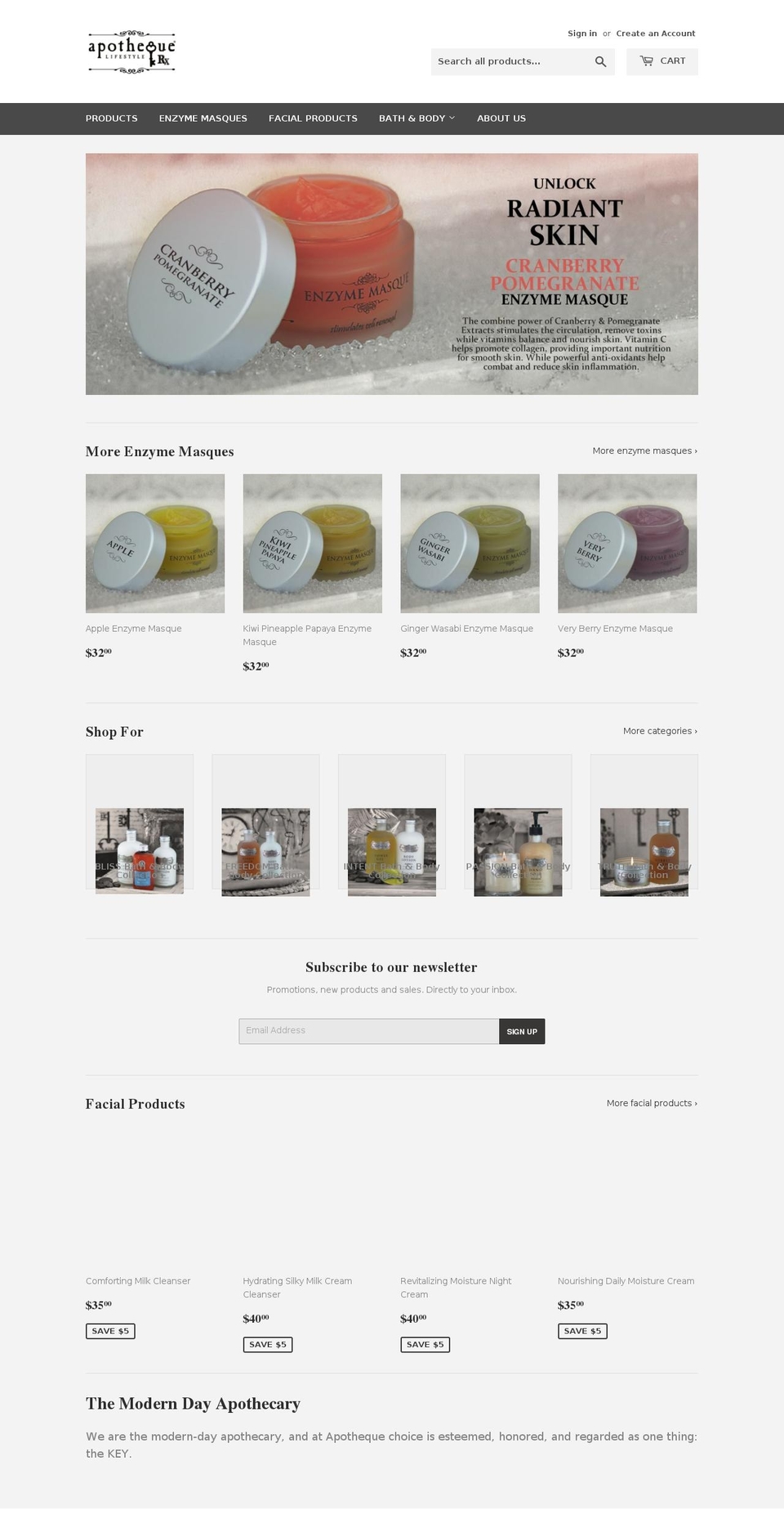 apothequerx.com shopify website screenshot