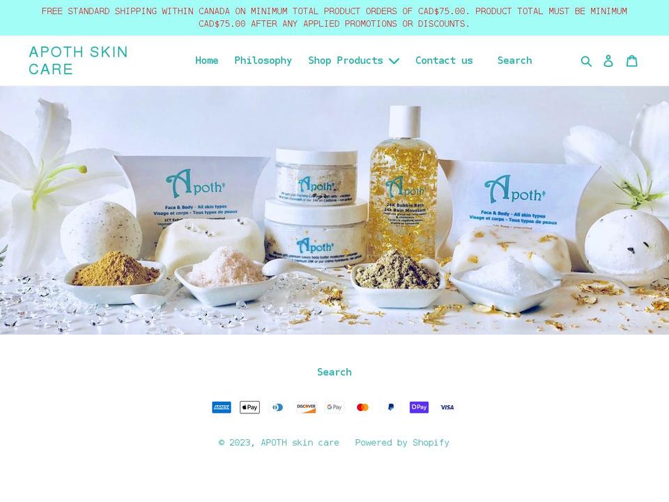 apothstore.com shopify website screenshot