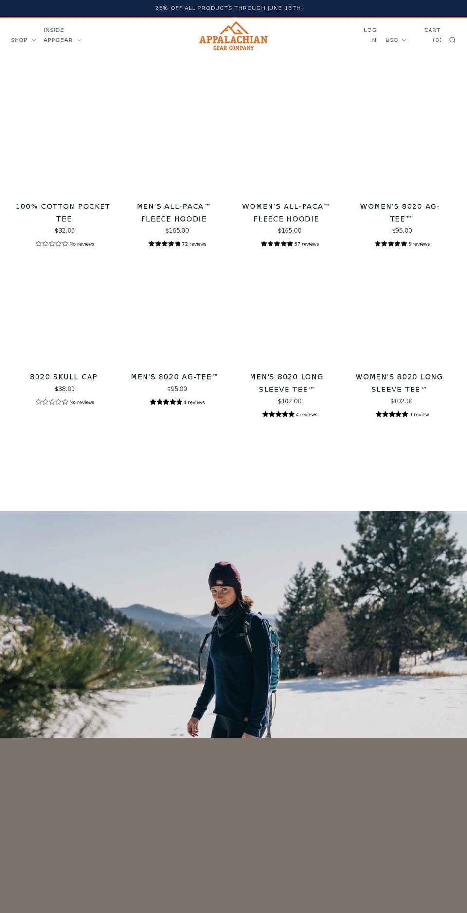 appalachiangearcompany.com shopify website screenshot