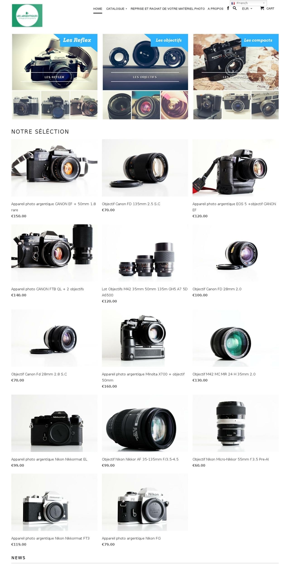 appareilsphotosargentiques.com shopify website screenshot