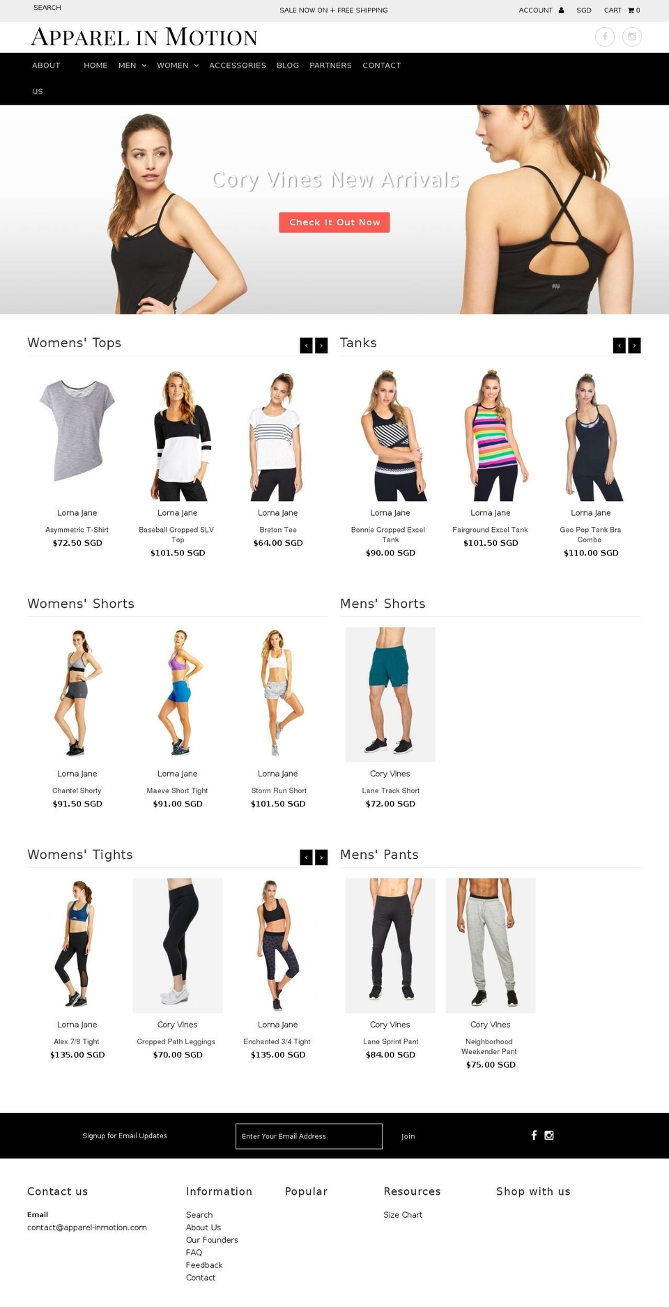 apparel-inmotion.com shopify website screenshot