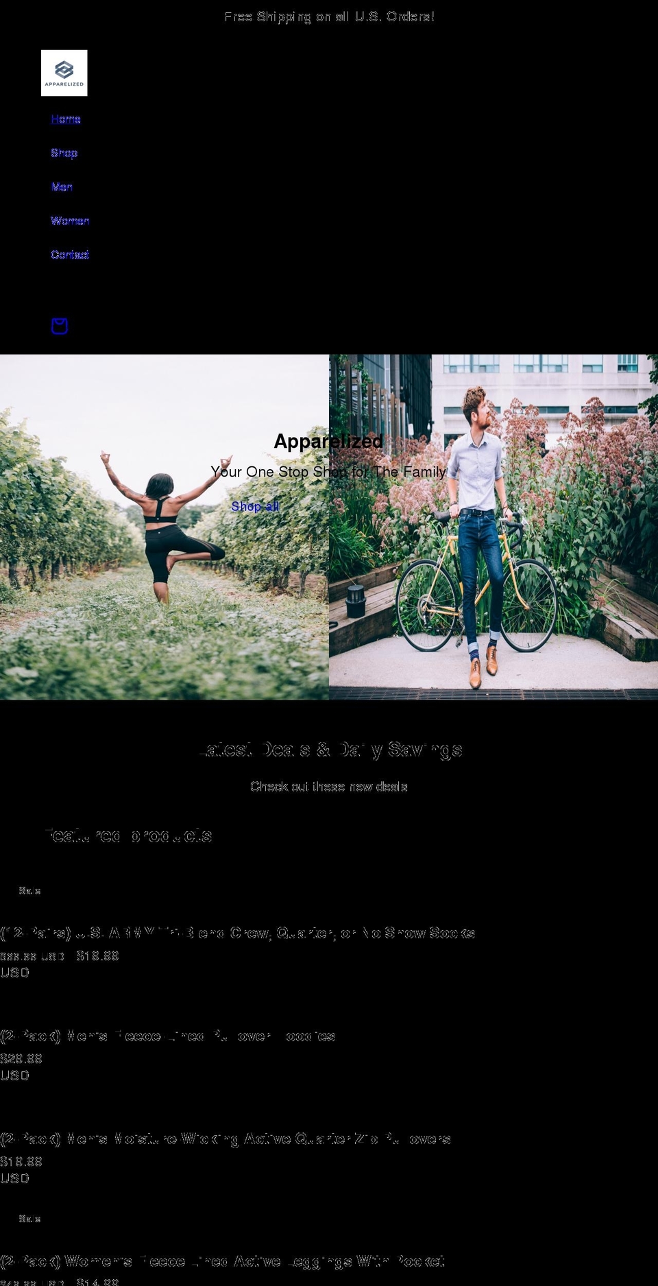 apparelized.com shopify website screenshot