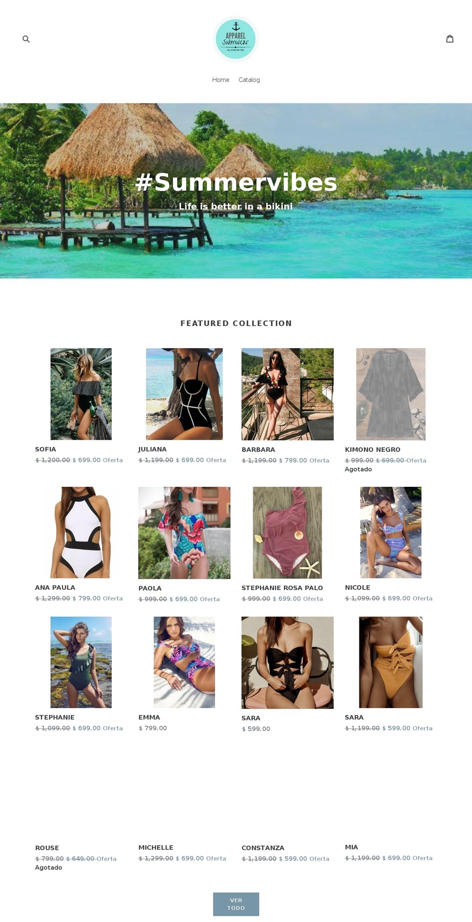 apparelswimwear.com — Shopify storefront screenshot