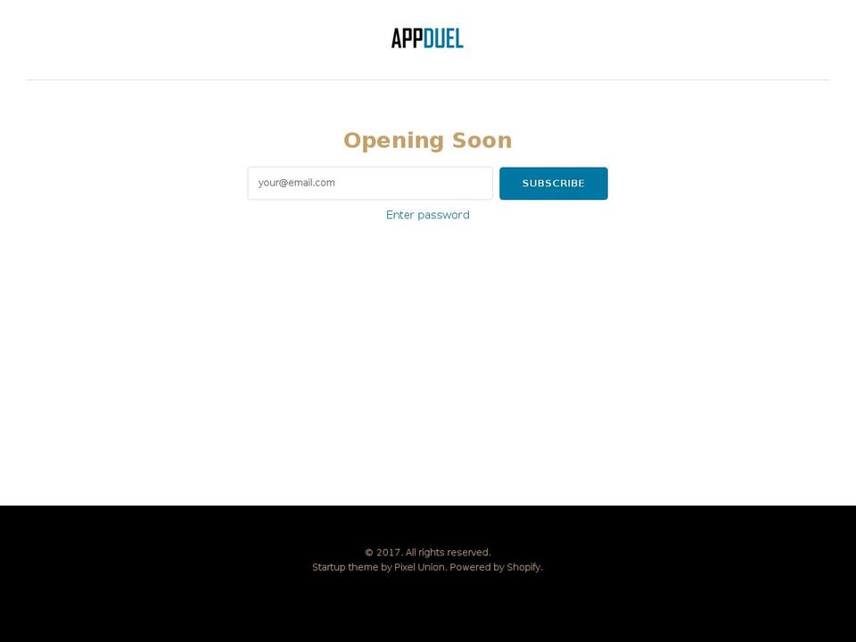 appduel.com shopify website screenshot