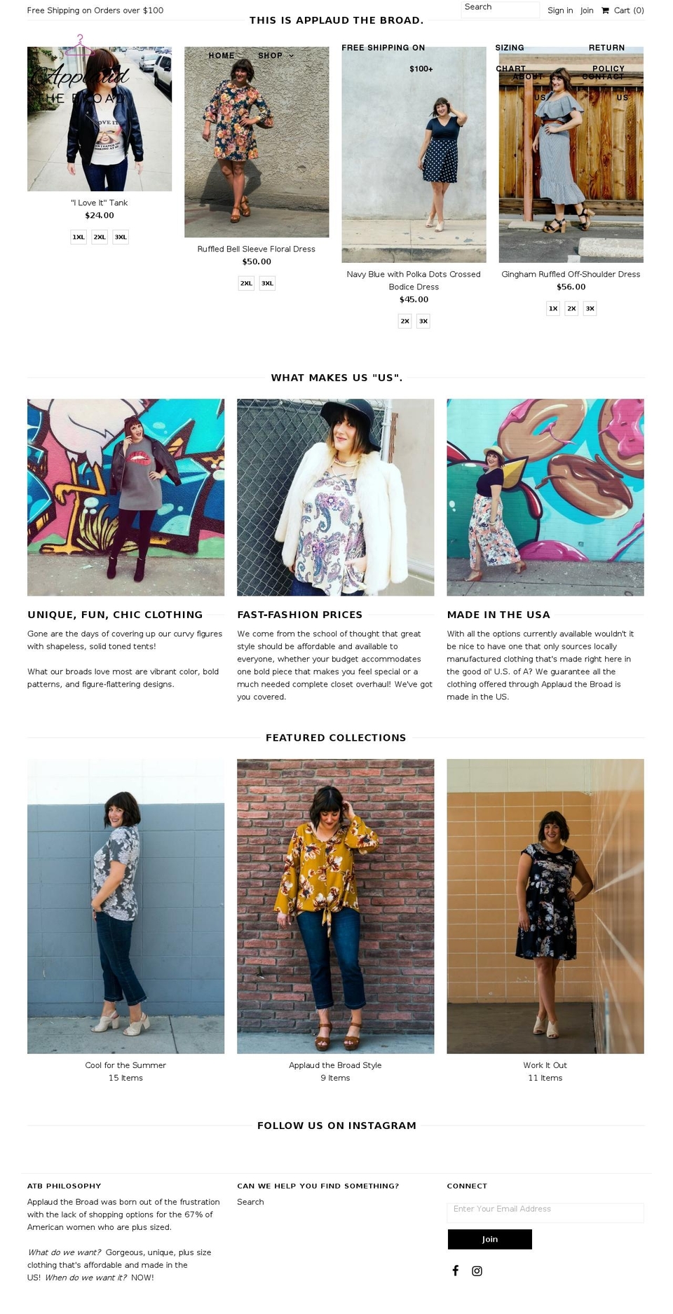 applaudthebroad.com — Shopify storefront screenshot