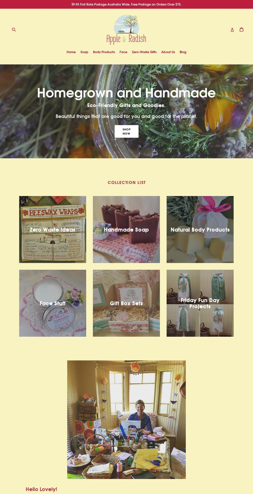 appleandradish.com — Shopify storefront screenshot
